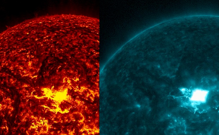 Двойную сильную вспышку на Солнце зафиксировали астрономы