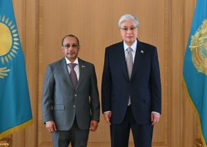 Токаев выразил обеспокоенность ситуацией на Ближнем Востоке Касым-Жомарт Токаев и Мухаммед Саид Мухаммед аль-Арики
