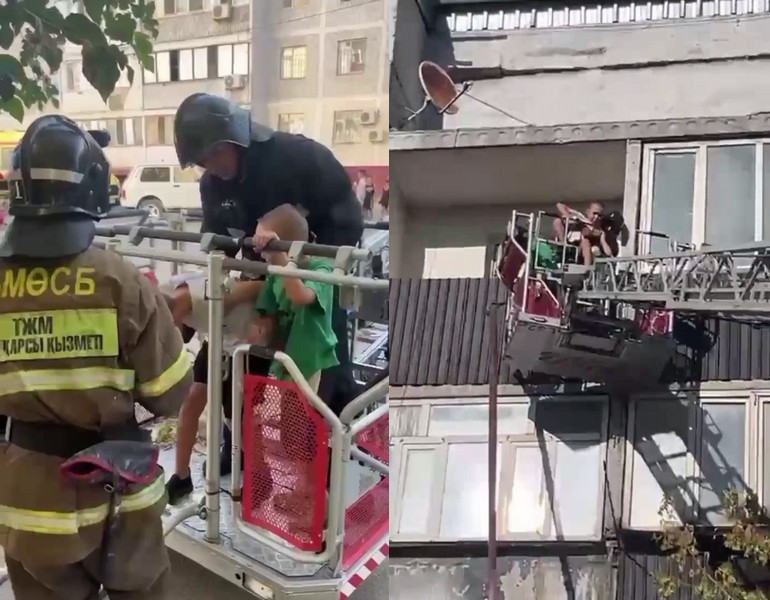 В Туркестане двоих детей спасли при пожаре