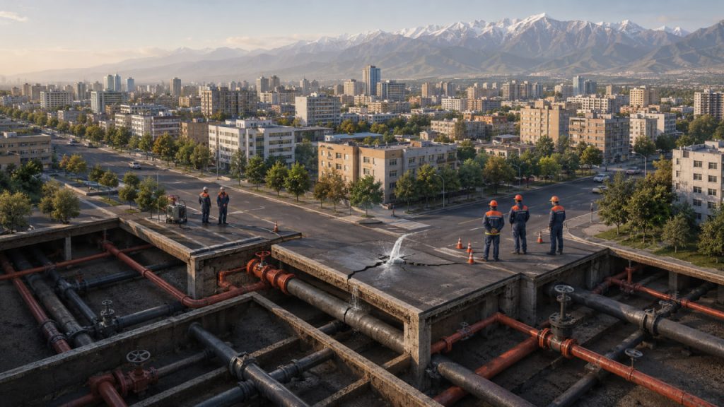 Испытания теплосетей в Алматы: вода может выйти на дороги